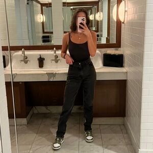 Abercrombie Denim - Curve Love Ultra High Rise 90s Straight Black Jeans 25 Long